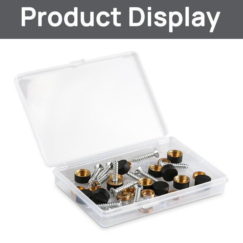KAKULO Mirror Screws with Decorative Caps Solid Brass Screw Cap Nails Black Mirror Screws Fasteners (10MM 12Pack) - Image 3
